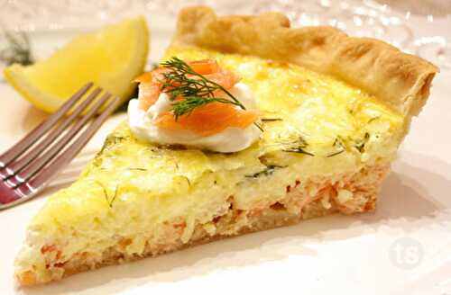 Tarte de saumon au boursin ail et fines herbes