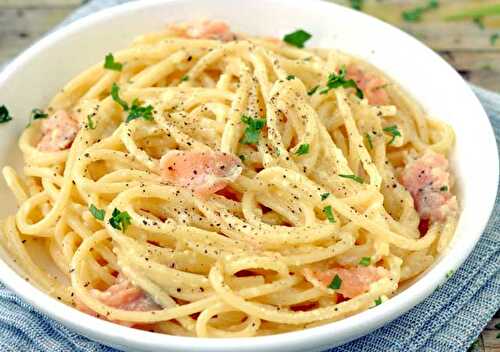 Spaghettis Carbonara au Saumon