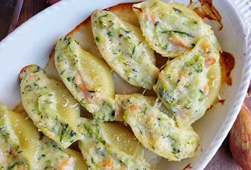 Conchiglionis Farcis au Saumon Ricotta et Courgettes