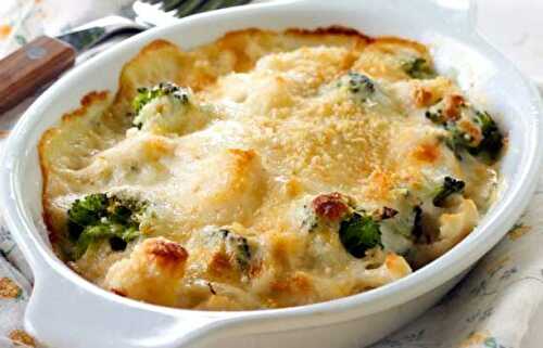 Gratin Brocoli Chou-Fleur et Saumon