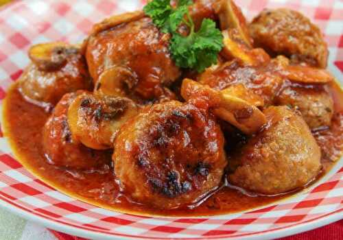 Boulettes de Boeuf en Sauce et Champignons