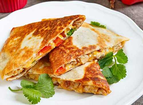 Quesadillas au Poulet et Poivrons