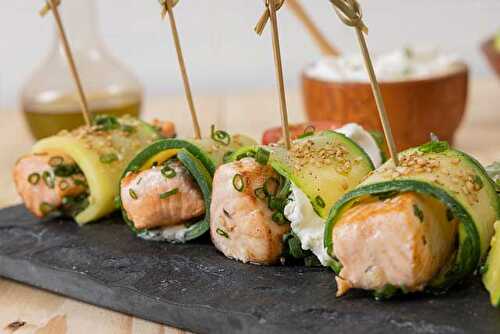 Roulés Apéritifs de Courgettes au Saumon Frais