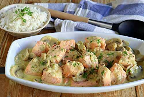 Saumon aux Champignons et à la Crème