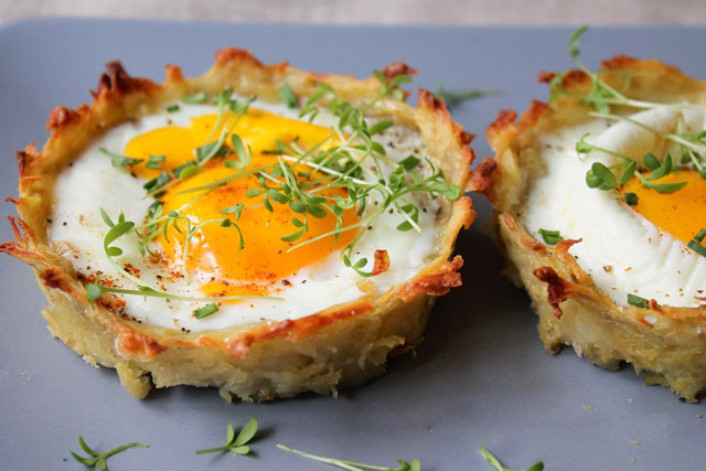 Nids de Pâques aux Pommes de Terre et aux Oeufs