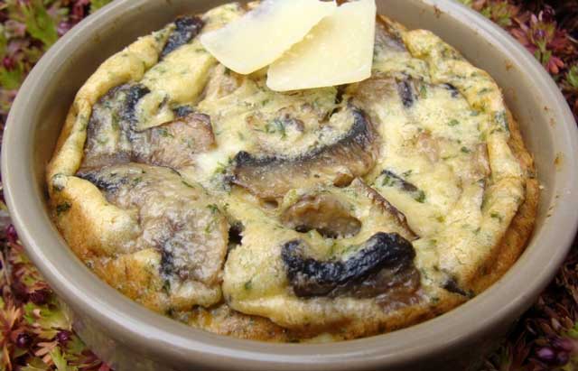 Clafoutis Léger aux Champignons et Parmesan