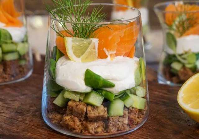 Verrine au Saumon Fumé et Pain d'Épices WW