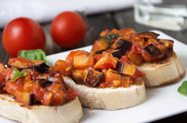 Tartine Gratinée Aubergine et Tomates WW