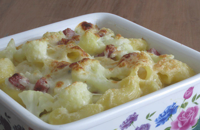 Gratin de Pâtes au Chou-Fleur