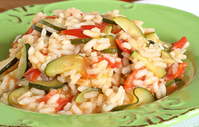 Risotto aux Courgettes et Tomates