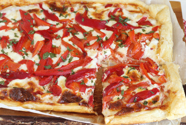 Tarte aux Poivrons et Chèvre Frais