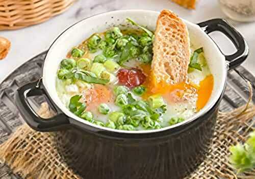 Oeufs Cocotte aux Petits Pois