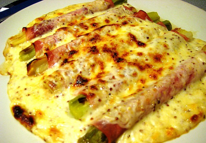 Poireaux au Jambon et à la Moutarde à l’Ancienne