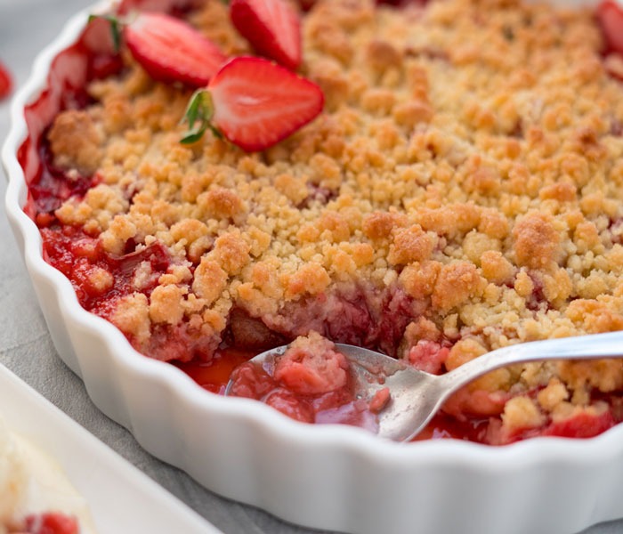 Crumble Fraise Rhubarbe Sans Sucre