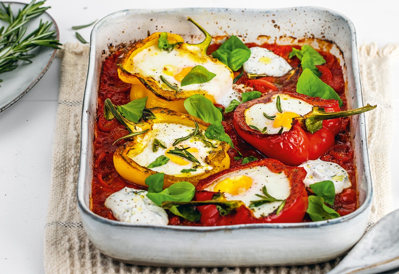 Poivrons farcis à la Mozzarella et à l'Oeuf