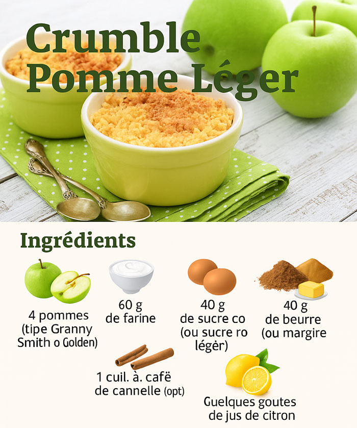 Crumble aux Pommes Léger