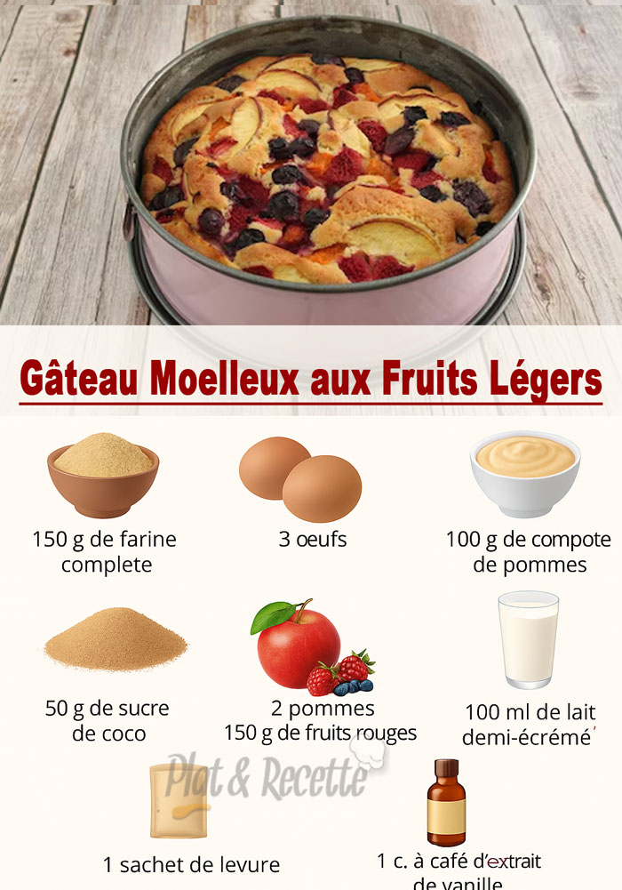 Gâteau Moelleux aux Fruits Légers
