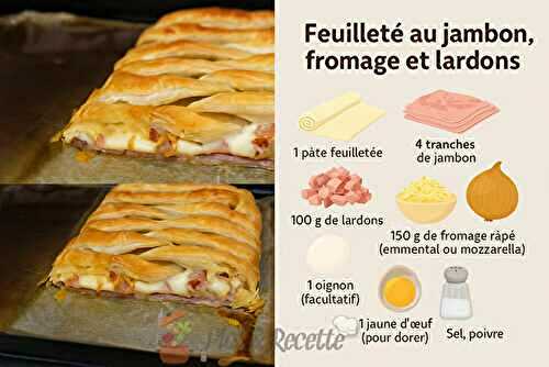 Feuilleté au Jambon Fromage et Lardons