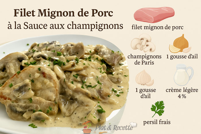 Filet Mignon de Porc à la Sauce aux Champignons