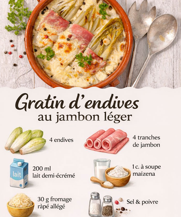 Gratin d’Endives au Jambon Léger