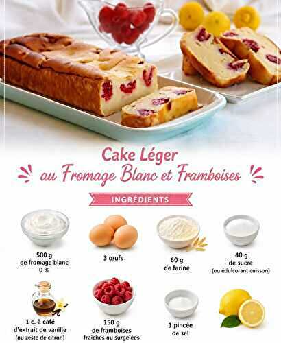 Cake Léger au Fromage Blanc et aux Framboise