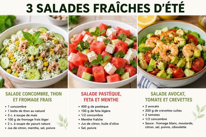 3 Salades fraîches d’été