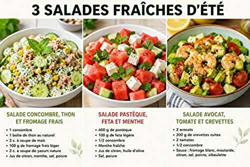 3 Salades fraîches d’été