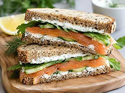 Sandwich Léger au Saumon Fumé et Fromage Blanc