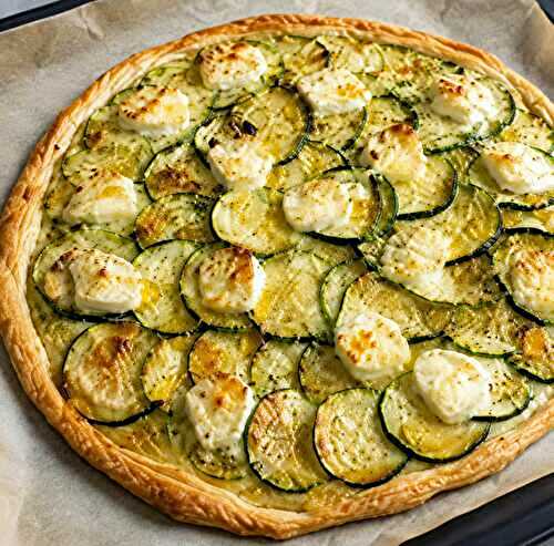 Tarte fine courgette chèvre et miel