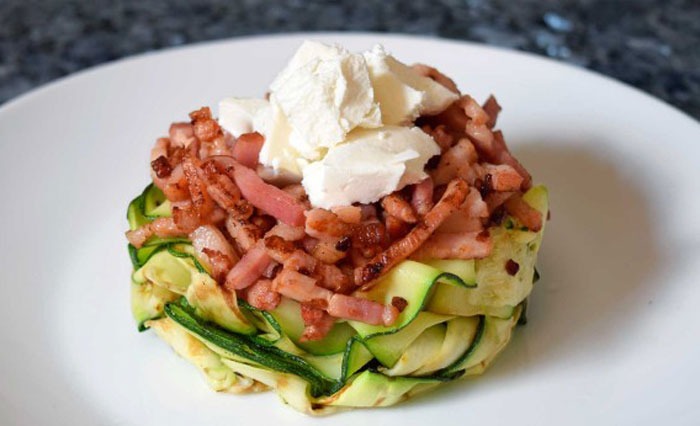 Salade Tiède de Courgettes aux Lardons et au Chèvre