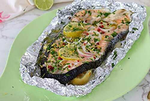 Saumon en Papillote au Citron Vert et aux Herbes