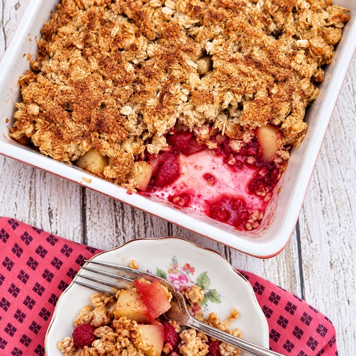 Crumble Pomme Framboise Facile et Gourmand