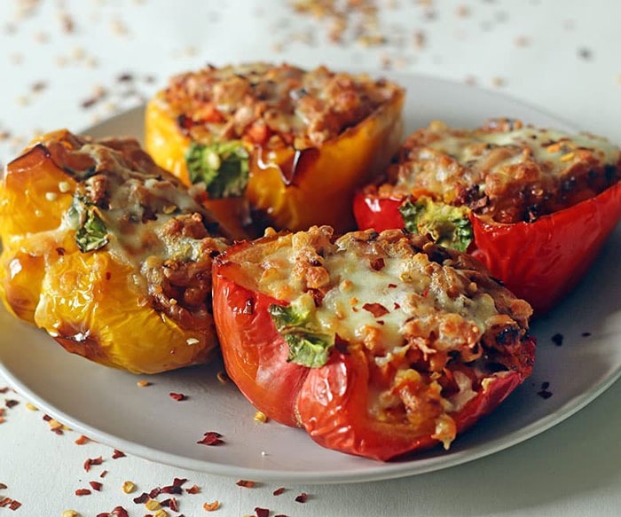Poivrons Farcis à la Viande Hachée et à la Courgette