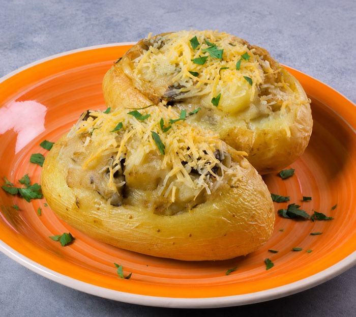 Pommes de Terre Farcies Légères aux Champignons