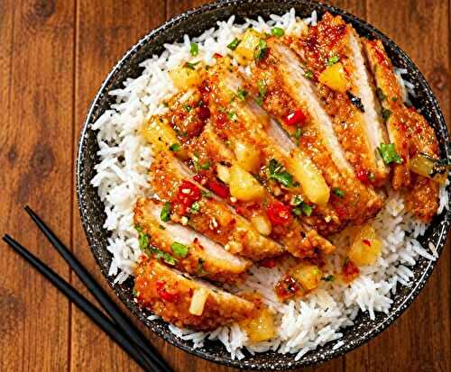Poulet Léger à l’Ananas et Sauce Aigre-Douce