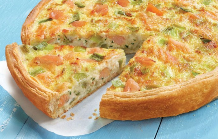 Quiche Légère aux Poireaux et Saumon Fumé