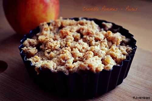 Crumble Pommes Poires (...et aussi du chocolat...)