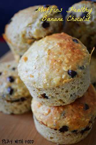 Muffins Healthy aux flocons d'avoine - Banane Chocolat