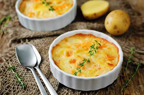 Gratin de pommes de terre et potimarron - pour 4 personnes.