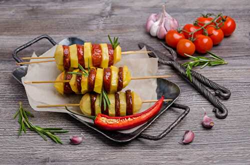 Brochettes de pommes de terre à la plancha