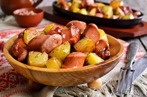 Pommes de terre et saucisse au four