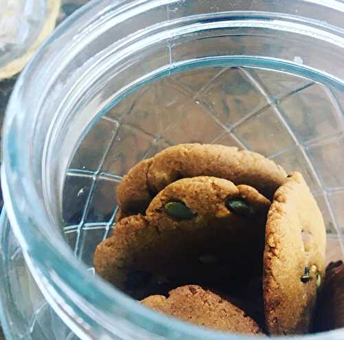 Cookies au beurre de cacahuetes et graines de courges (Ig bas, sans lactose)