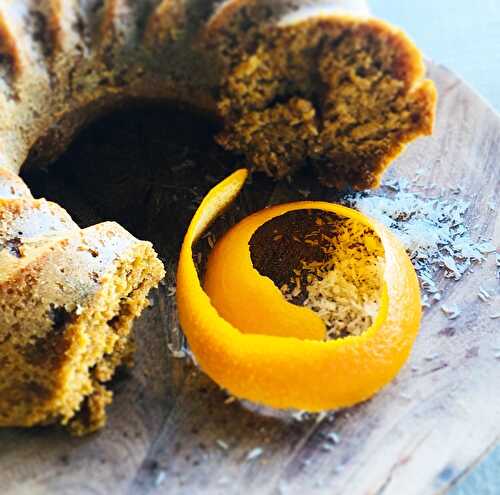 Gâteau à l’orange au lait de coco_ Bundt cake (sans beurre ni lait, Index glycémique bas)