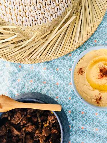 Hummus de lentilles corail et protéines végétales à la libanaise (pistache et pignons de pin)