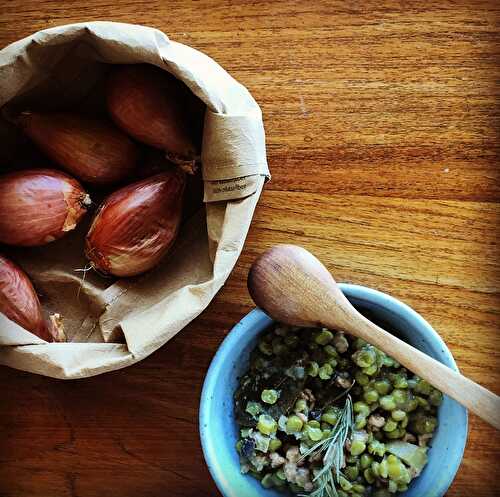 Mijoté  de pois cassé façon grand-mère  aux protéines végétales (ou aux lardons)