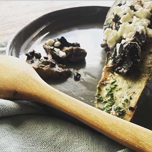 Patates douces rôties aux champignons et feta