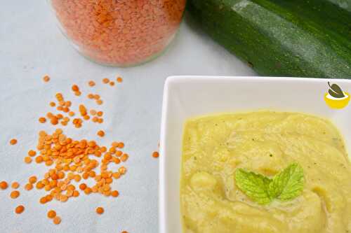 Velouté de courgettes aux lentilles corail