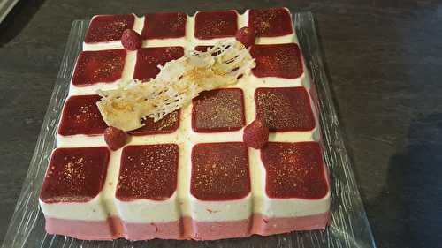 Bavarois framboise/chocolat blanc