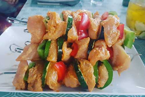 Brochettes de poulet paprika curry