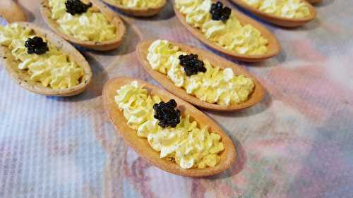 Coquilles de chantilly au curry au caviar